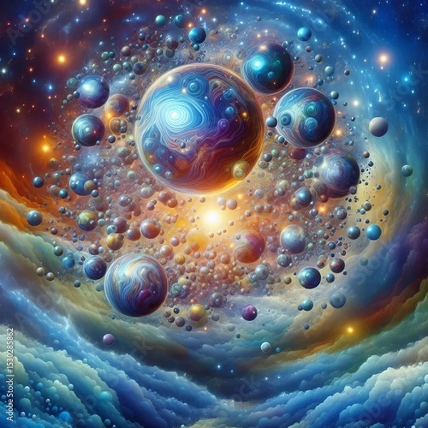 Fototapeta Multiverse Bubbles higher dimensional foam