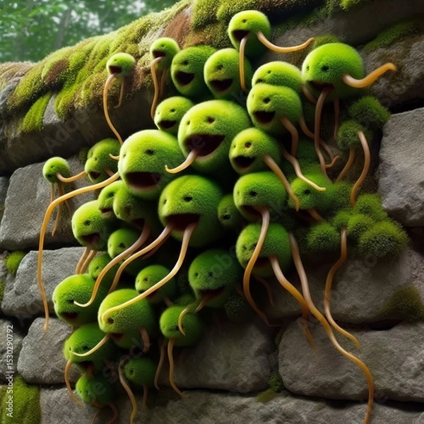 Fototapeta Sentient towards neighboring moss patches