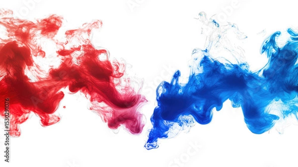Fototapeta Abstract Red And Blue Smoke Swirls On A Transparent Background The Smoke Is In A Dynamic Flowing Pattern Suggesting Movement And Energy