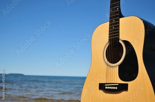 Obraz Guitar Facing The Beach