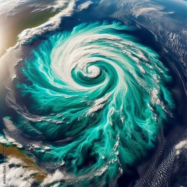Fototapeta swirling into turquoise eddies visible only