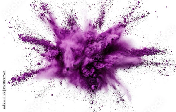 Fototapeta A Vibrant Purple Powder Explosion Against A Transparent Background Capturing The Dynamic Energy And Movement Of The Burst