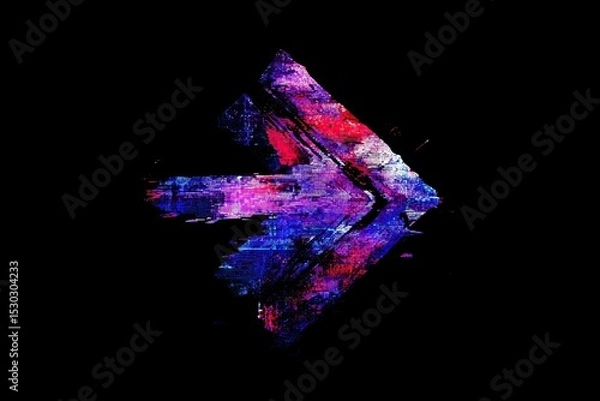 Obraz Abstract digital painting of an arrow pointing right, on a black backdrop