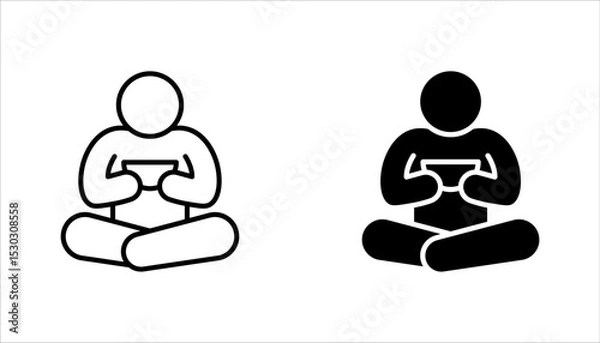 Fototapeta Poverty line icon set. Homless, hunger and poor concept. Vector illustration on white background.