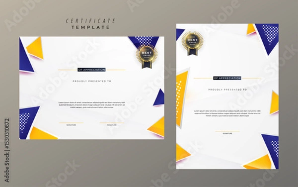 Fototapeta Abstract Colorful Award Certificate Template Art