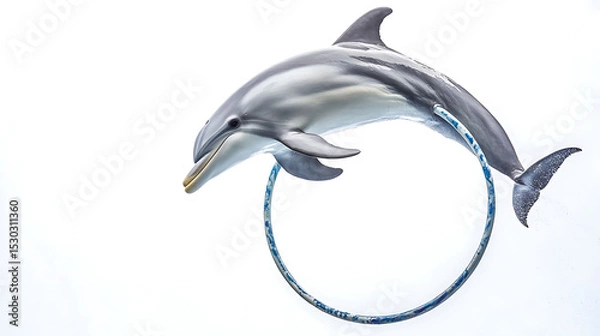 Obraz dolphin jumping on white background