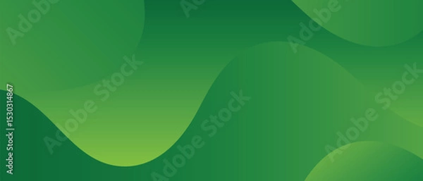 Obraz modern green wavy background. abstract green fluid shapes. smooth green gradient curves. vector illustration