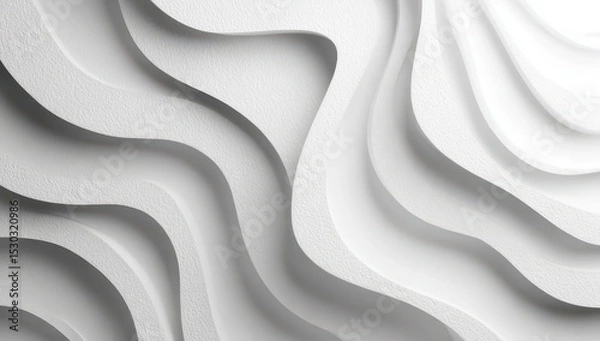 Fototapeta Abstract white wavy layers (2)