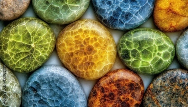 Fototapeta Colorful, patterned stones close-up