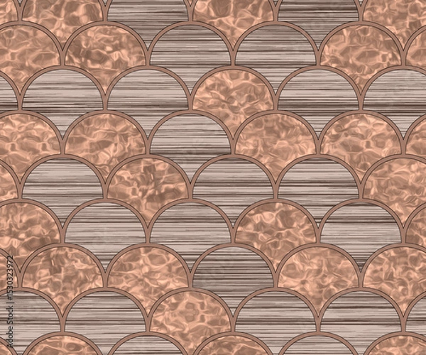 Fototapeta Arc seamless, inlay. Stained glass window for interior design. Art deco. Leaded pane. Oriental pattern for wallpapers, textile print, tile. Marble texture. Print for t-shirts, linens, textile.