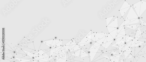 Fototapeta Abstract triangle mesh network connect fechnology futuristic background vector