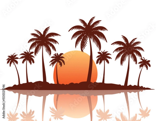 Fototapeta A nature of palm trees for t-shirt design.