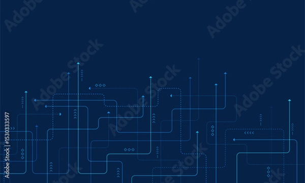 Fototapeta Digital technology background. Concept with technology line. Circuit board background technology