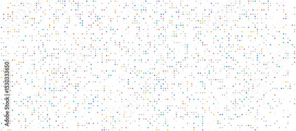 Fototapeta Digital technology background. Digital data dots gray pattern pixel background
