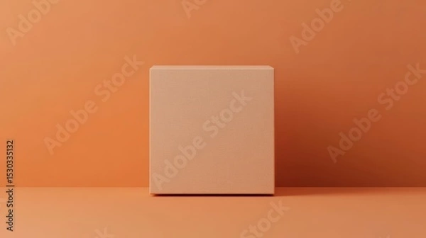 Obraz A light peach-colored box sits on a matching peach background.