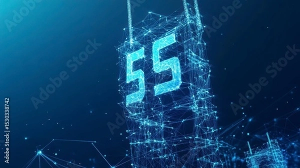 Obraz Abstract 5G network tower design.