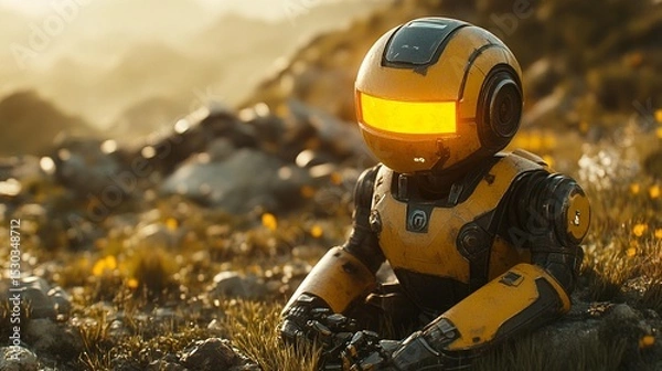 Obraz Robot in Golden Meadow