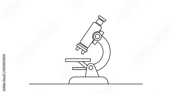 Obraz Microscope Illustration A Simple Line Drawing of a Scientific Instrument