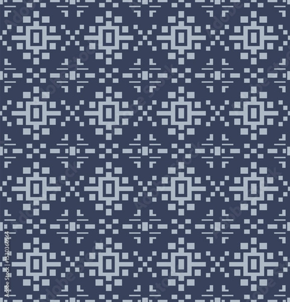 Fototapeta Japanese Cross Shape Mosaic Vector Seamless Pattern