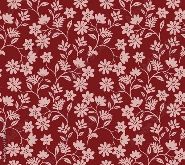 Fototapeta Japanese Cute Sweet Bouquet Vector Seamless Pattern