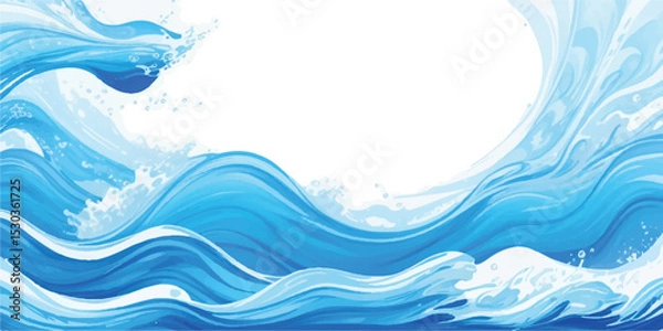 Fototapeta Soft Blue Watercolor Abstract Background with Transparent Layers and Flowing Artistic Strokes for Digital Designs. Blue Watercolor Brush Stroke Background with Smooth Transitions and Dreamy Artistic.