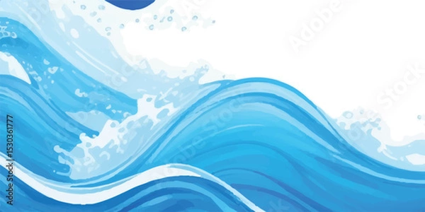 Fototapeta Soft Blue Watercolor Abstract Background with Transparent Layers and Flowing Artistic Strokes for Digital Designs. Blue Watercolor Brush Stroke Background with Smooth Transitions and Dreamy Artistic.