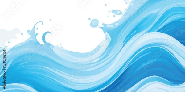 Obraz Elegant Blue Watercolor Texture Background with Transparent Layers and Fluid Motion Effect for Background Design Use. High-Resolution Soft Blue Watercolor Background with Subtle Color Variations