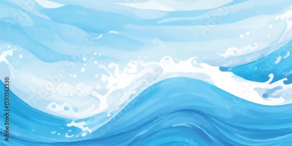 Fototapeta Elegant Blue Watercolor Texture Background with Transparent Layers and Fluid Motion Effect for Background Design Use. High-Resolution Soft Blue Watercolor Background with Subtle Color Variations