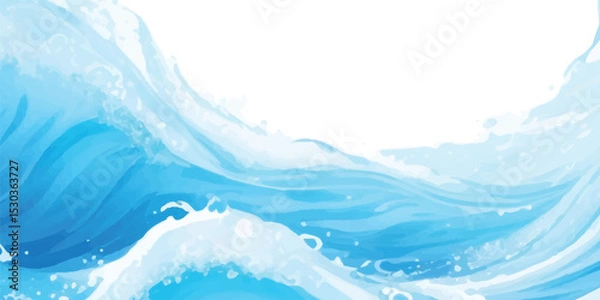 Fototapeta Transparent abstract soft green and blue abstract water color ocean wave texture background. Elegant Blue Gradient Watercolor Abstract Background with Subtle Paper Texture and Layered Paint Flow"