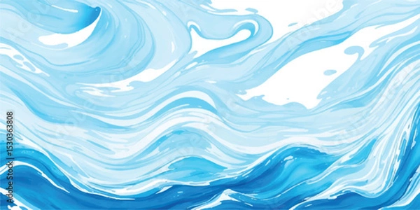 Fototapeta Abstract Blue Watercolor Background with Smooth Flowing Textures and Light Transparent Brush Strokes for Modern Design Projects. Transparent abstract soft green and blue abstract water color 
