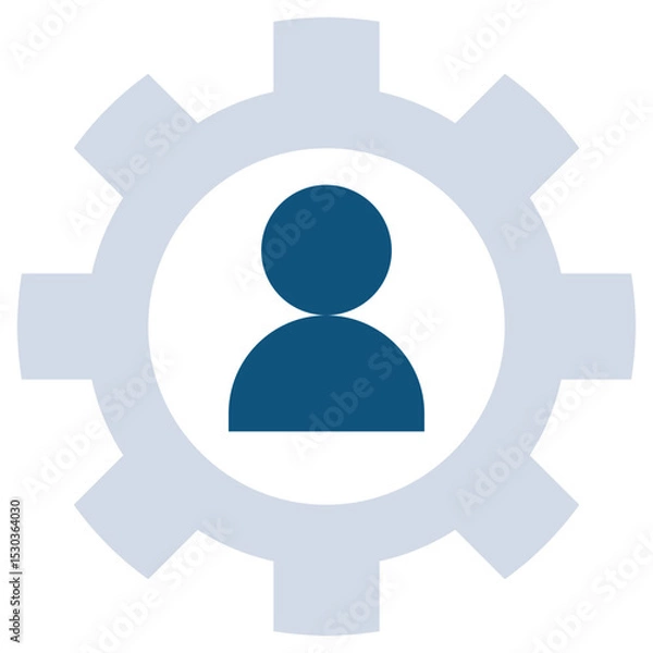 Obraz Mechanical gear Flat Icon, Teamwork Management Flat Icon Collection