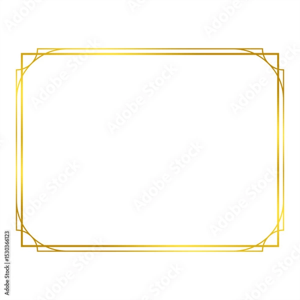 Obraz simple gold rectangle border frame with transparent background.eps