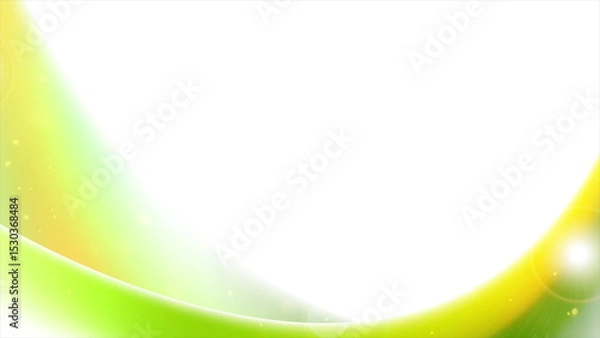 Obraz Green yellow smooth waves and golden bokeh lights abstract retro glowing background