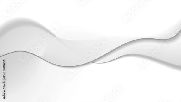 Obraz Abstract white grey smooth waves minimal elegant background
