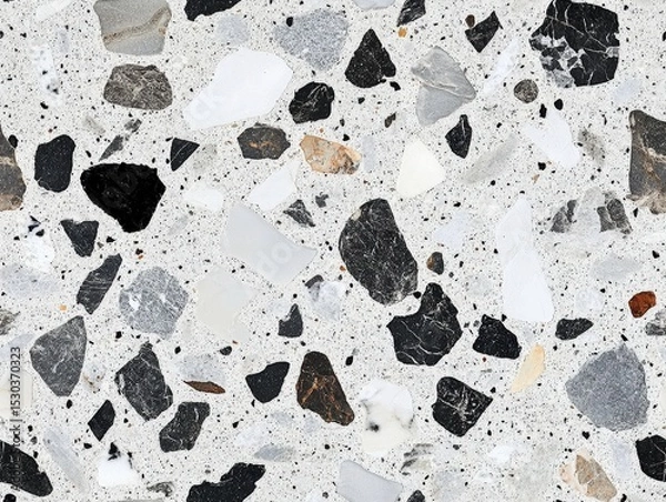 Fototapeta Sleek and Modern Terrazzo Surface with Diverse Stone Patterns