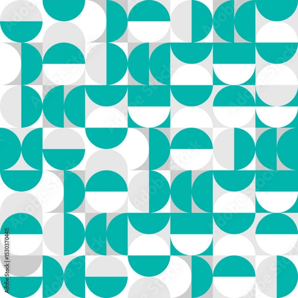 Obraz Geometric seamless pattern with squares, circles and semi circles