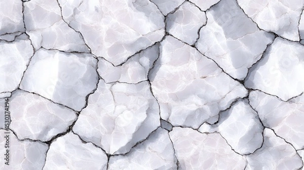 Fototapeta Seamless pattern of bright luxury white marble wall texture, generative ai.