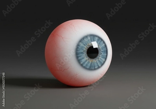 Obraz Human eye with blue iris on a dark surface