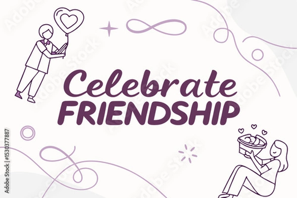 Obraz Clean graphic style friendship day text design