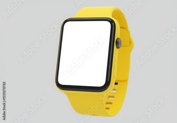 Obraz Yellow smartwatch with blank screen display