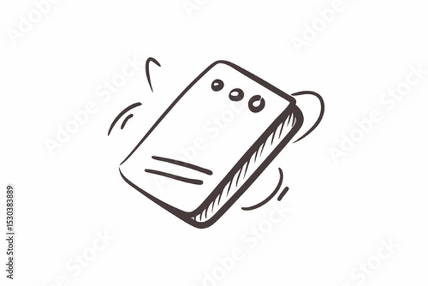 Fototapeta Hand-drawn notebook sketch, floating, doodle style