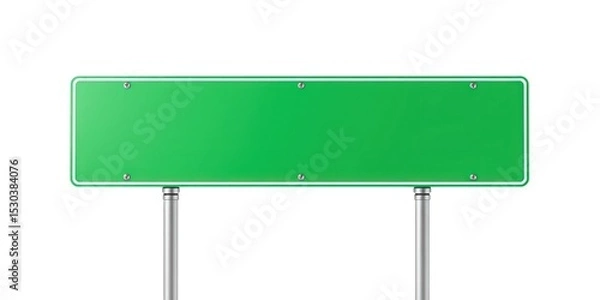 Obraz Blank green direction sign for roadway information, perfect for custom text and providing guidance and location details