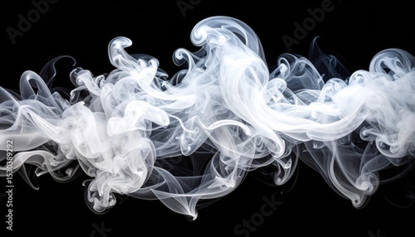 Obraz Mesmerizing tableau of wisps of pristine white smoke, sculpted by artistry, creates high fidelity visual experience that captivates viewer imagination