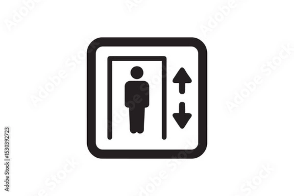 Obraz Elevator Shaft silhouette vector with white background