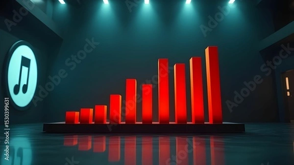 Obraz bar chart with bar graph