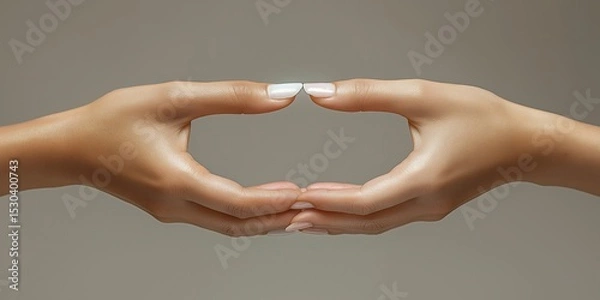 Fototapeta Caring hands showing awareness mockup support community social cause charity activism togetherness AI generated art