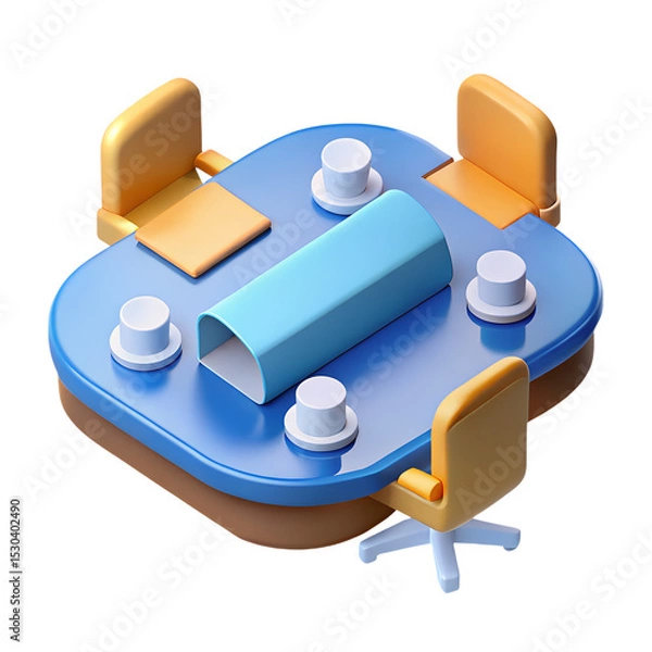 Obraz Modern 3d render of a small meeting table