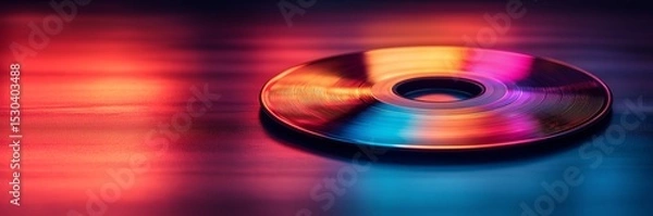 Fototapeta CD mockup disc music album digital data storage media entertainment blank template AI generated art