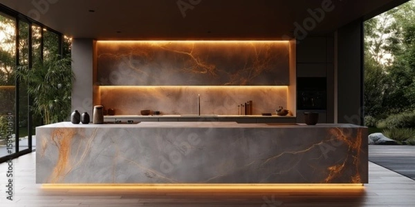 Fototapeta Kitchen counter concept art with detailed visuals, rich colors, high quality design, perfect for presentations and creative mockups, AI generated art