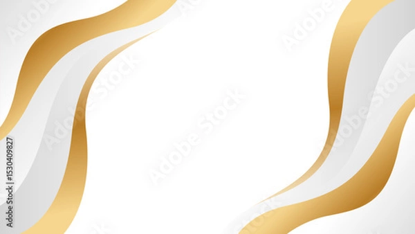 Obraz Elegant white and gold luxury wave background. Abstract modern wallpaper. Suitable for templates, banners, cards, covers, sales, events, awards, websites, web pages, and more